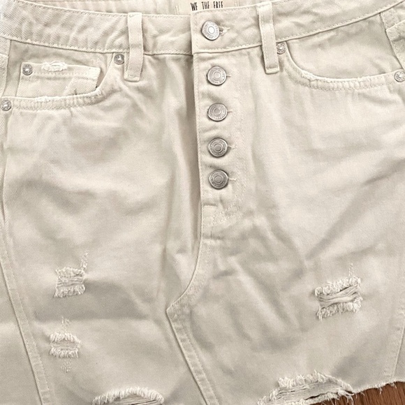 We The Free Free People Destroyed Denim Mini Skirt - Picture 6 of 6